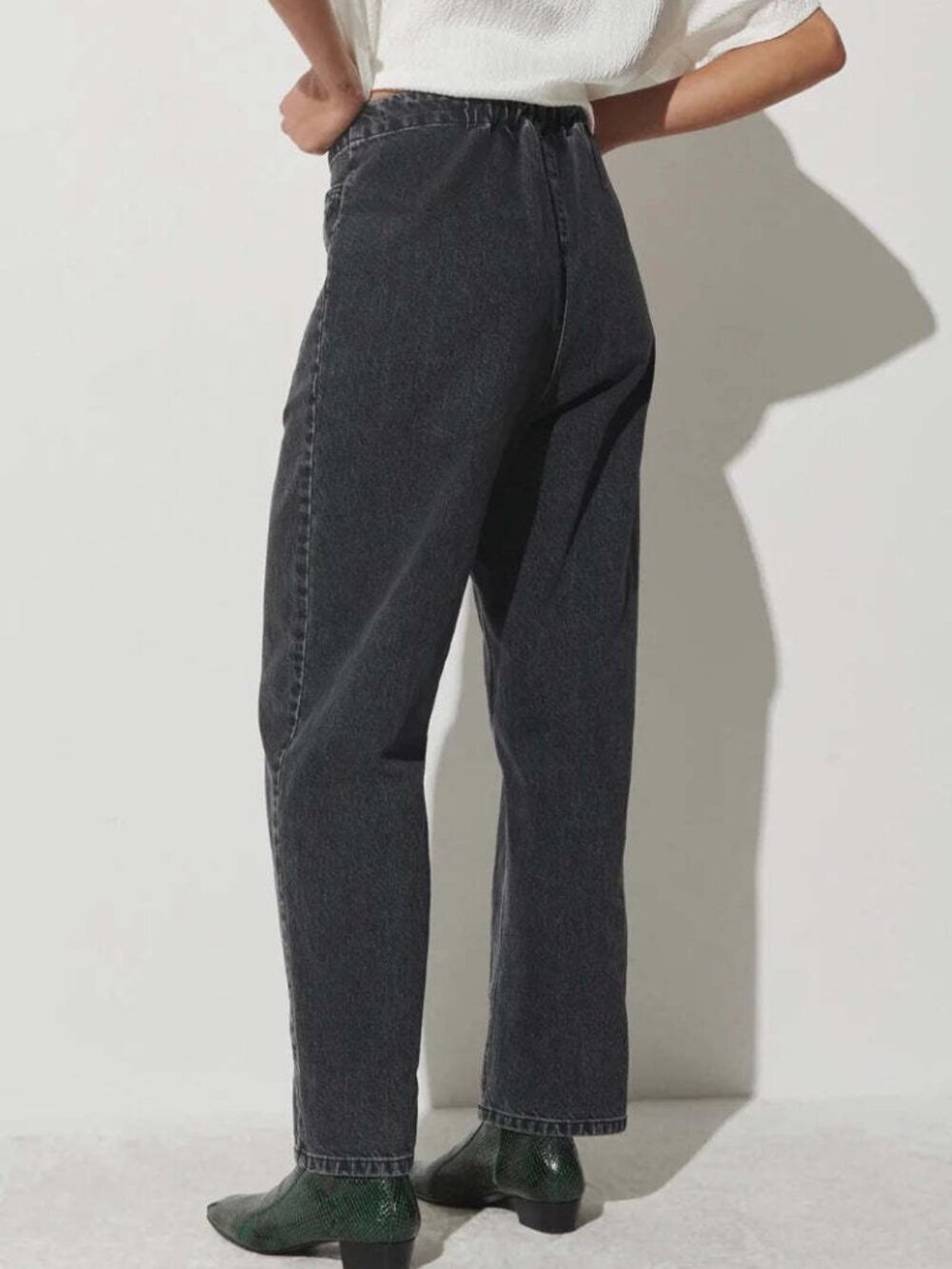 Rachel Comey Barrie Zip Front Straight Leg Washed Black Jean Pants - Picture 3 of 9